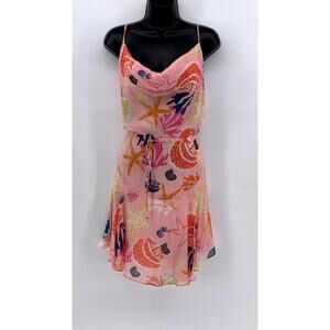 MILLY Women's Pink Eva Seashell Print Mini Dress SZ 8